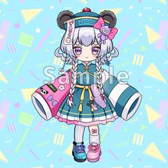 レトロポップSDキャラクター│パンダモチーフ