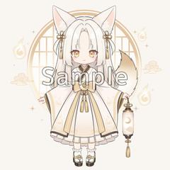 和風ファンタジーSDキャラクター│白狐モチーフ