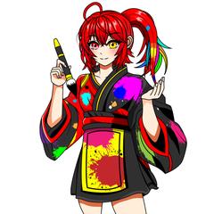 和風デザインキャラクター清書例