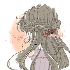 おしゃれな女の子の後ろ姿をお描きします。ぜひご相談ください。