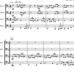 チューバ四重奏のための楽譜を作成