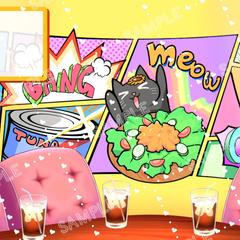 vtuber配信よう背景テーブル・イスセット