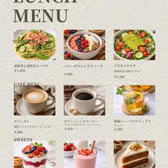 オーガニックカフェのメニュー表