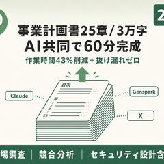 事業計画書25章/3万字をAI共同で60分完成