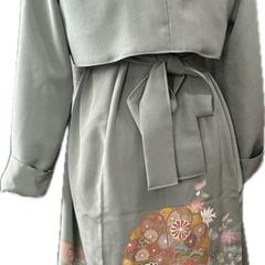 着物リメイクワンピースの後ろ姿