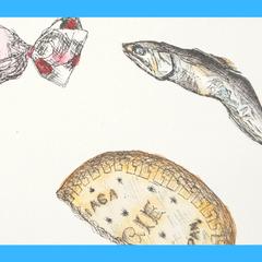 身近なものを描く　スケッチ　水彩色鉛筆