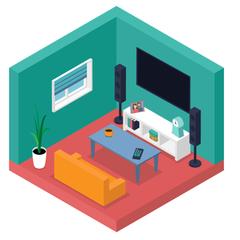 部屋のアイソメトリックイラスト