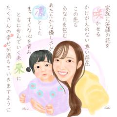 親子の名前で紡ぐ詩と似顔絵