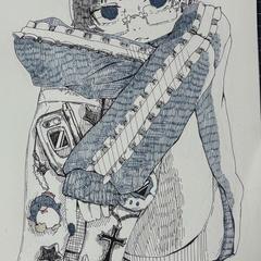 Y2Kモチーフの女の子イラスト