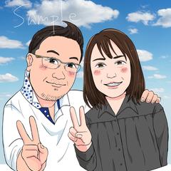 ご夫婦の似顔絵制作
