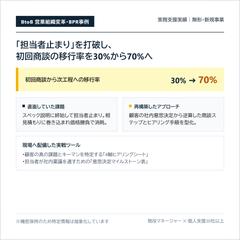 【BPR事例】初回商談の移行率を30%から70%へ倍増