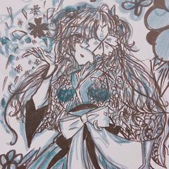 春イラスト 筆ペン