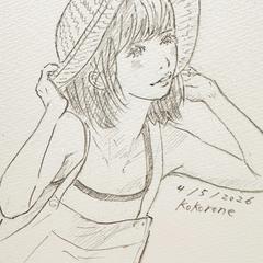 麦わら帽子の少女