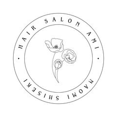 薔薇の花を中央に軽いタッチのヘアサロン
