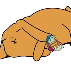 うさぎとアマビエのイラスト(Illustrator使用)
