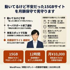 動いてるけど不安だった15GBサイトを月額保守で見守ります