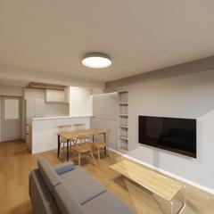 マンションのLDKの内観パース制作