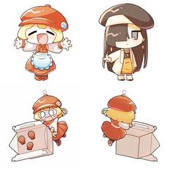 線画あり、アニメ塗り、ミニキャラ
