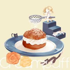 主線なしシュークリームイラスト