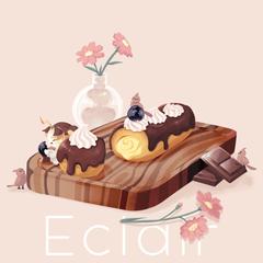 主線なしエクレアイラスト