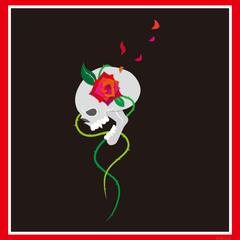 【19】髑髏と薔薇のイラスト