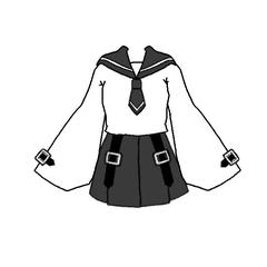 セーラーバックル姫袖ワンピース