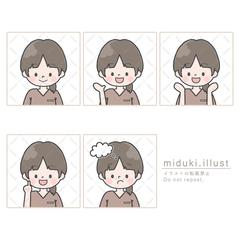 インスタ運用のためのイラストを表情違いで作成しました