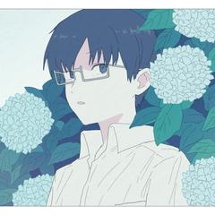 紫陽花と少年
