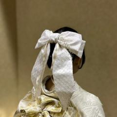 成人の式典 振袖に合わせた髪飾り（大きなリボン）