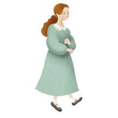 girl 全身(版画風)