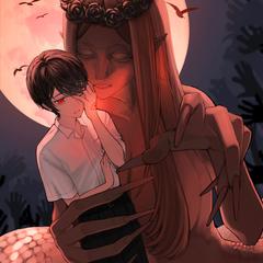 ホラー小説の表紙をイメージしたイラスト