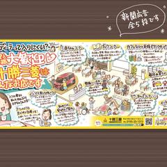 手書き新聞広告全5段です。