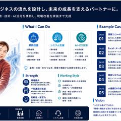 業務・技術・事業の流れを整理、改善につなげる実務型パートナー