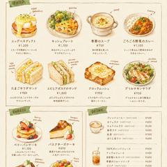 カフェメニュー表デザイン｜自主制作サンプル