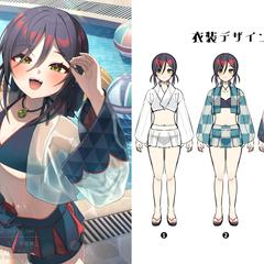 夏イラスト（衣装デザインあり）