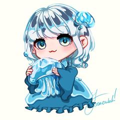 くらげモチーフのSDキャラクターデザイン