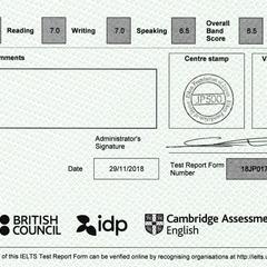IELTSスコア Overall 6.5/CEFR B2