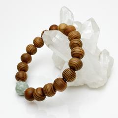 屋久杉×水晶×ヒスイ　パワーストーンブレスレット
