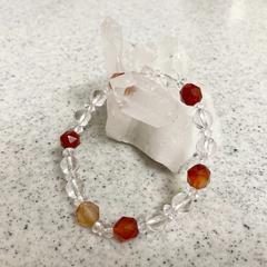 メノ―×水晶×水晶カット　パワーストーンブレスレット