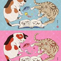 web書店様包装紙用イラスト