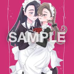 自分とご依頼主様のオリキャラGL（百合）イラスト