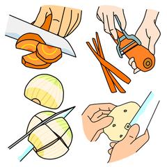 【説明・業務用】調理工程イラスト