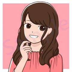 SNS用アイコン（ふんわりした女性）