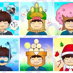 Twitter用アイコン（被り物をしている男性など）