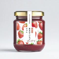 【ラベル】いちごジャムの瓶ラベル