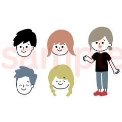 人のゆるいイラスト