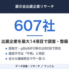 展示会出展企業607社の多項目リサーチ