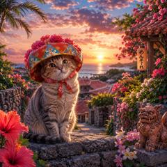 猫ちゃんと沖縄