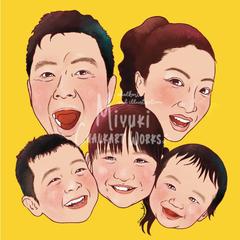 デジタルイラスト　似顔絵　20cm角