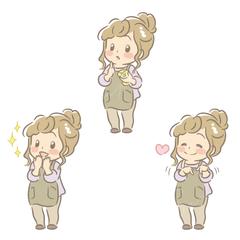 SNSに！ストーリーが伝わる人物イラスト3ポーズセット